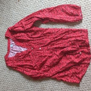 Old Navy long sleeve red blouse Medium Tall